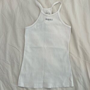NOBULL women’s ribbed tank top in white size small